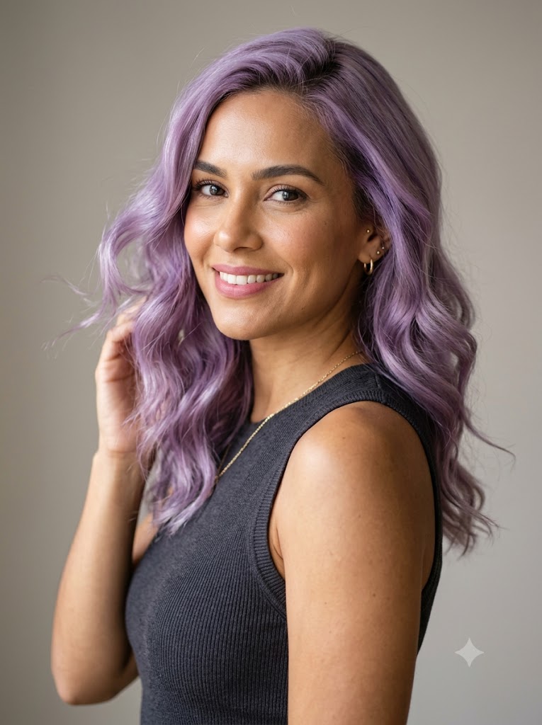 Cabelo na cor Lilás