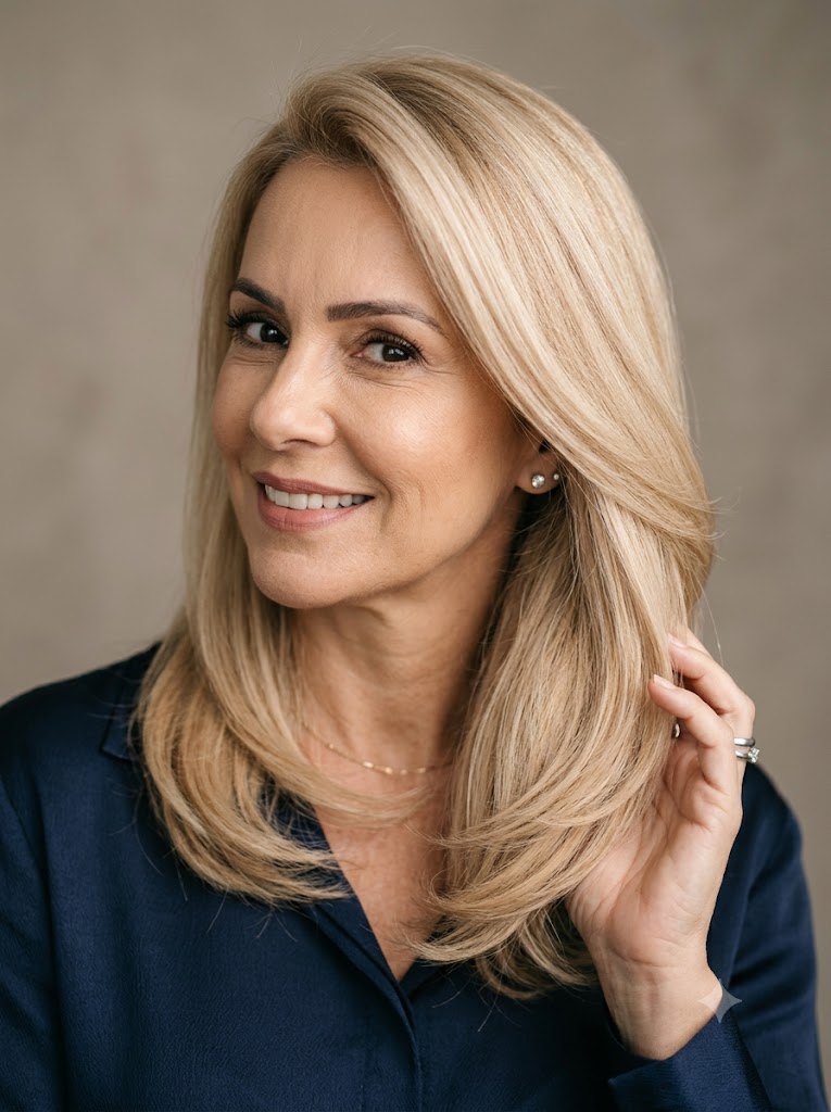 Cabelo na cor Loiro champanhe