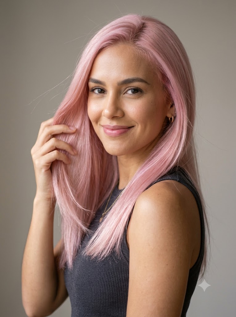 Cabelo na cor Rosé fantasia