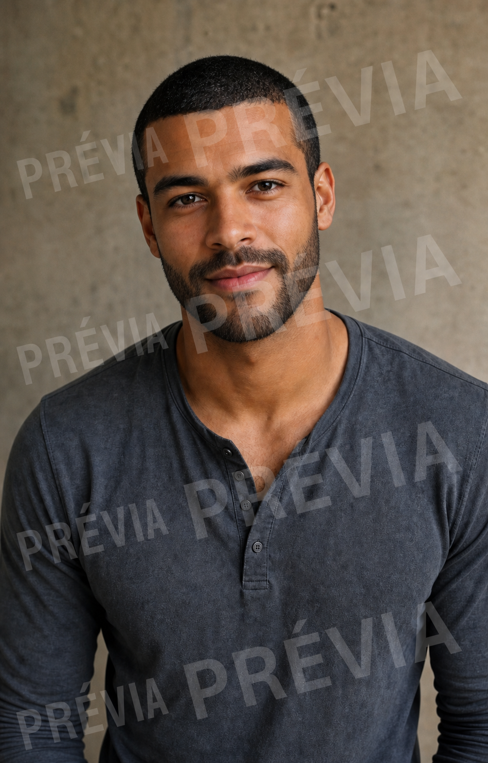 Prévia de outro gerador com barba genérica e a palavra Prévia incorporada à imagem como marca d’água