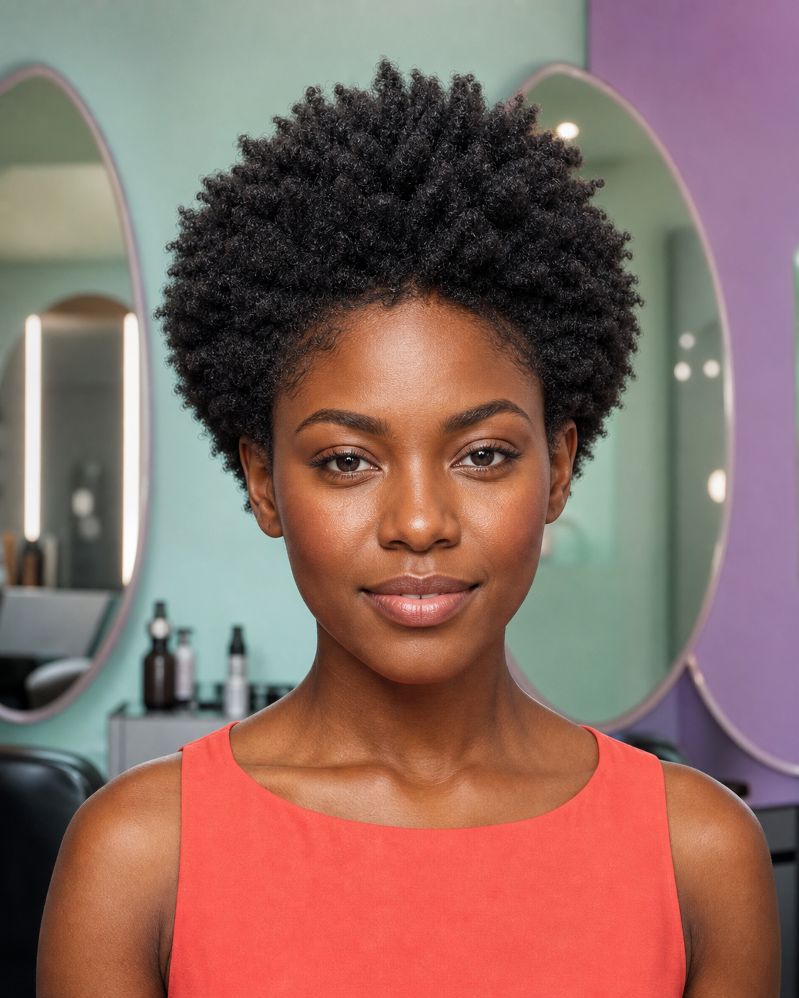 Afro esculpido em pessoa brasileira, exemplo de corte para curvatura 4c
